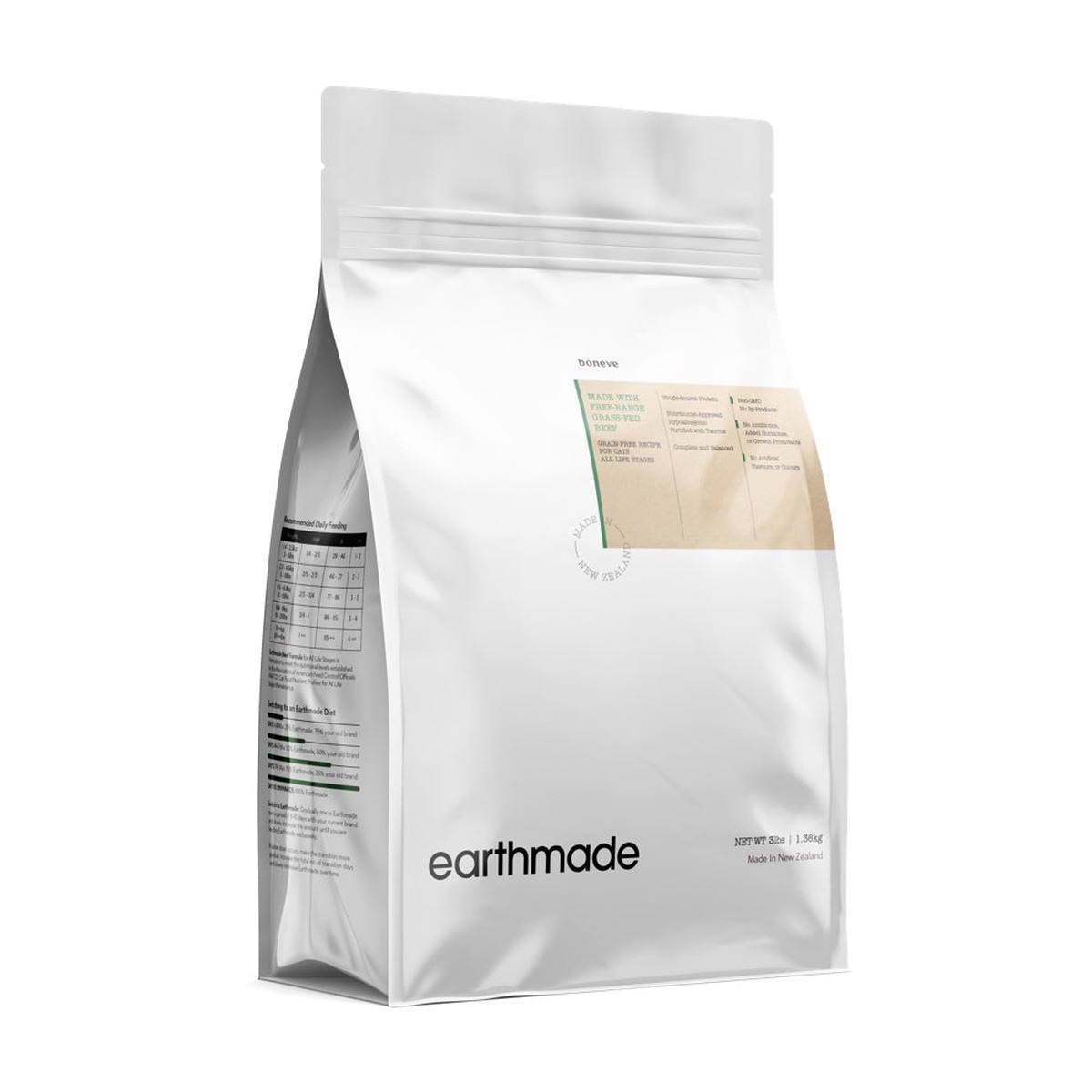 '$30 OFF 10lb(Exp 14Nov26) +FREE TREAT': Boneve Earthmade Free-Range Grass-Fed Beef Grain-Free Dry Cat Food